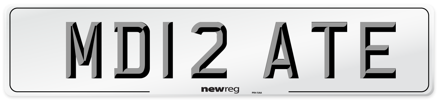 MD12 ATE Number Plate from New Reg
